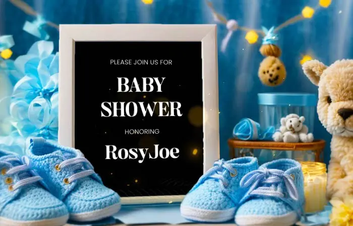 Creative 3D Baby Shower Invitation Slideshow Template